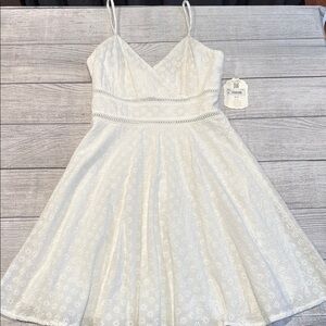 Altar’d State White Embroidered Floral Pattern White Sun Dress NWT MSRP $70 sz S